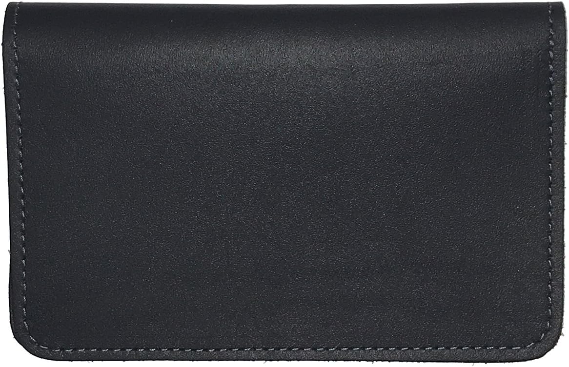 Navy Blue Leather Top Stub Checkbook Cover