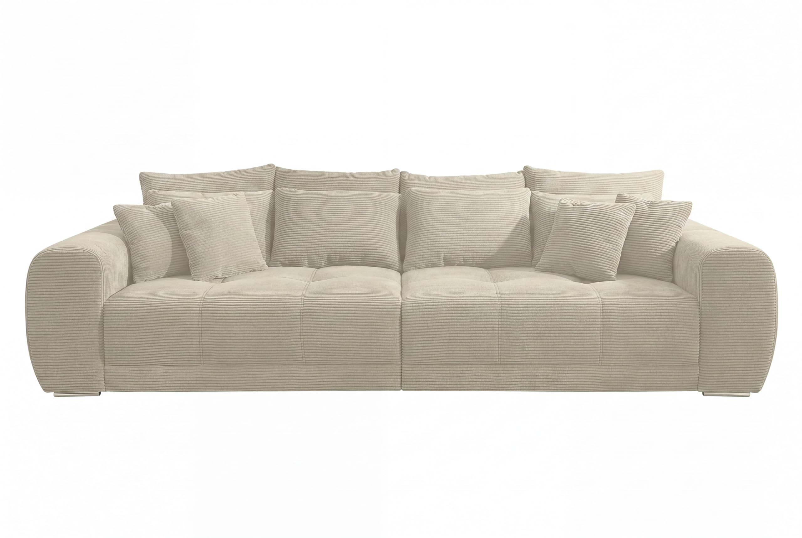 luma-Home 15173/ Big-Sofa XXL Lounge Couch, Cord-Bezug Beige Grau