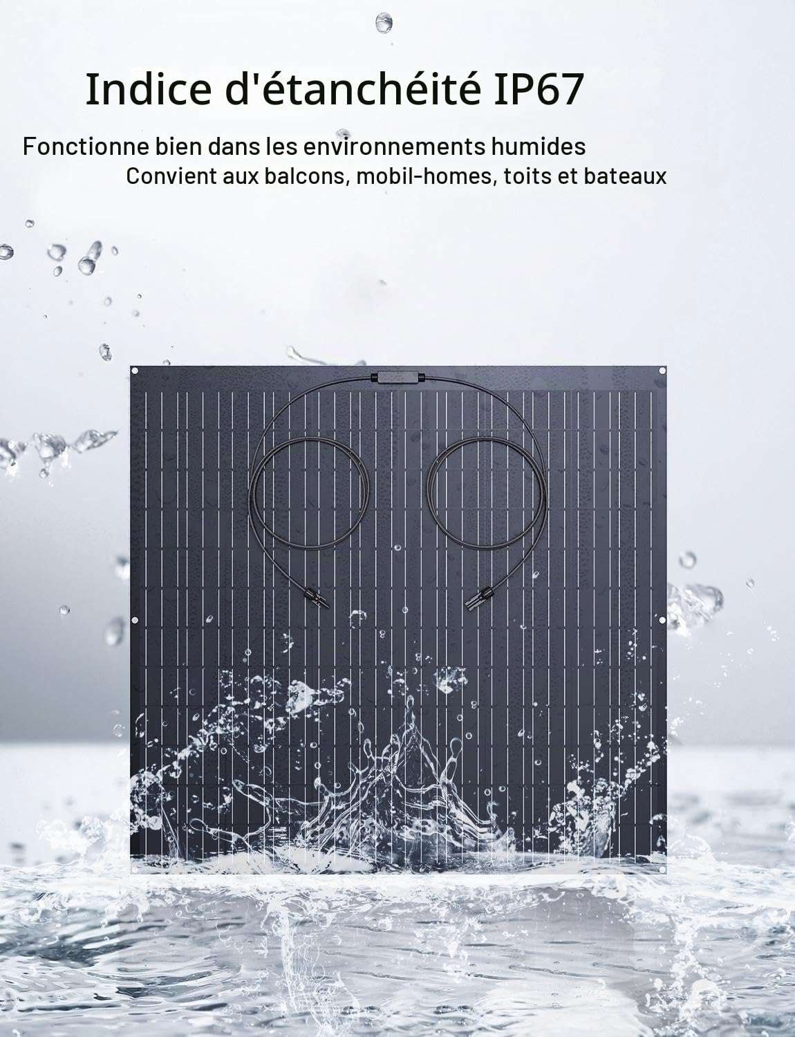 Système Solaire pour Balcon 480W, 2 Panneaux Flexibles 240W, Rendement 18%, Kit Prêt à l'Emploi