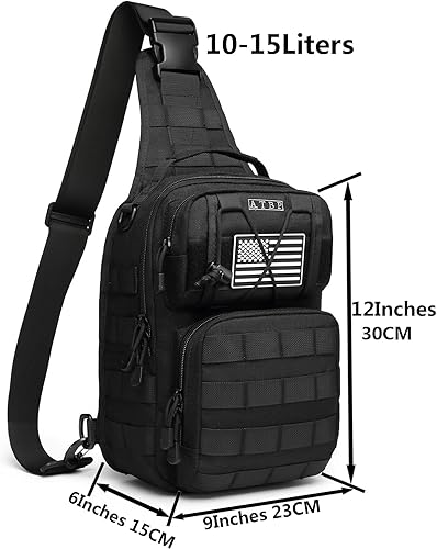 Miniatura 2 de ATBP Fundas de pistola de transporte ocultas mochila táctica con una correa de hombro bolsa cruzada universal de 10 litros