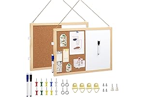 2-Pack Cork Board White Board Combo: Perfect for Home, School, and Office