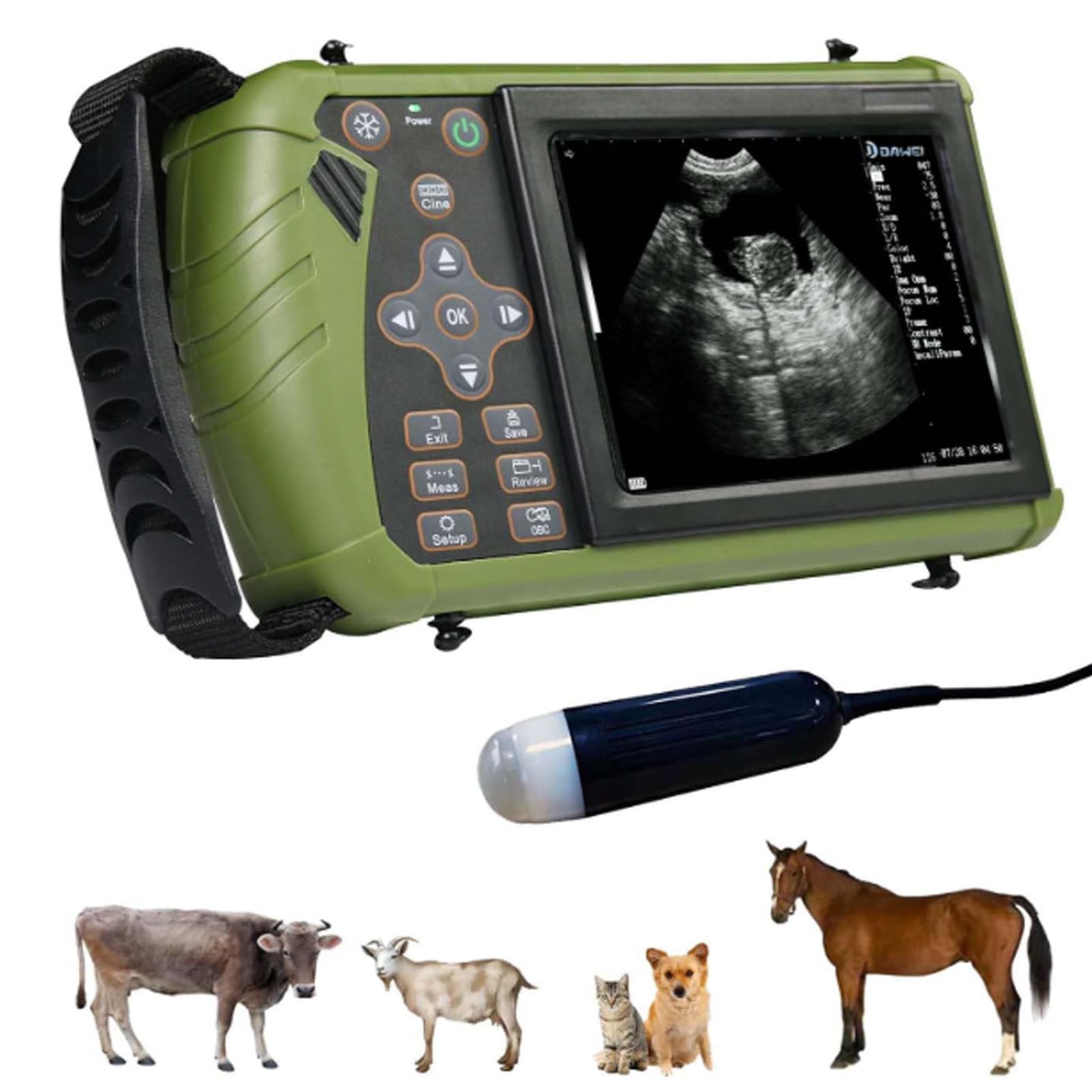 Scanner Portatile per Animali B-Ultrasound, Macchina per ecografia diagnostica veterinaria in Gravidanza con sonda Convessa da 3,5 MHz per Pecore, Cani, Gatti e maiali