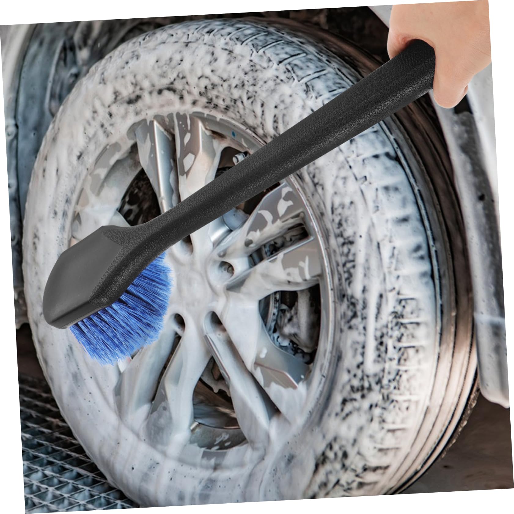 Brosse à Pneus 2 Pièces à Long Manche en Plastique pour Nettoyage