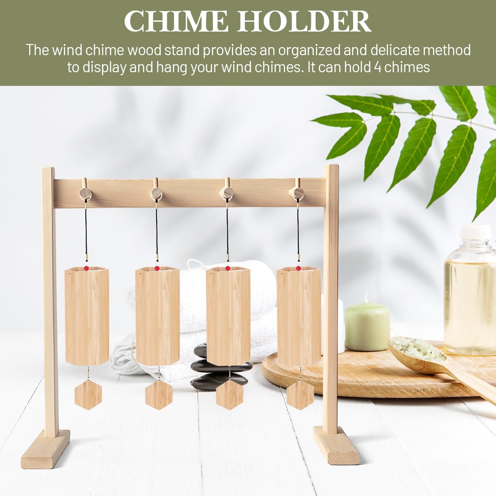 Amagogo Chime Stand Chime Holder Stable Multifunctional Professional Gong Stand Display Rack for Meditation Tea Room Yoga Desktop - Image 3