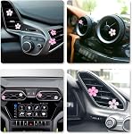 DEDC Voiture Air Refroidisseurs, 8 Pcs Car Scents Air Freshener, Clip d'évent de voiture Air Refroidisseur, Fleur Air Clips de voiture de fraicheur, Rose & blanc