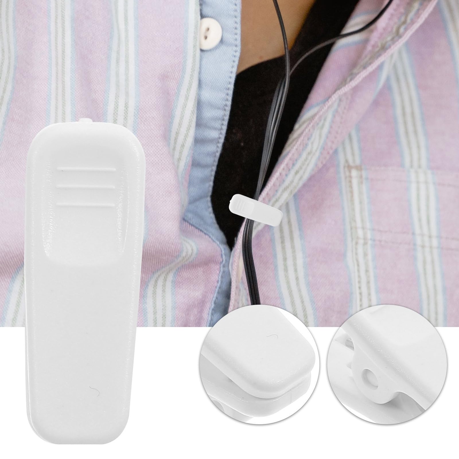 Didiseaon 10 Piezas Clips para Cables de Auriculares Organizador de Cables para Auriculares Plástico Blanco para Ropa Diseño Simple