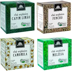 Kampo De Ervas, Kit Chá Melissa Capim Funcho Camomila 10 sachês cada Kampo