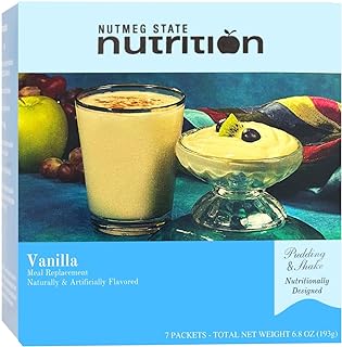 Nutmeg State Nutrition - Pudding or Shake, Low Calories, 15g Protein, Low Fat, 7 Servings Per Box (Vanilla)