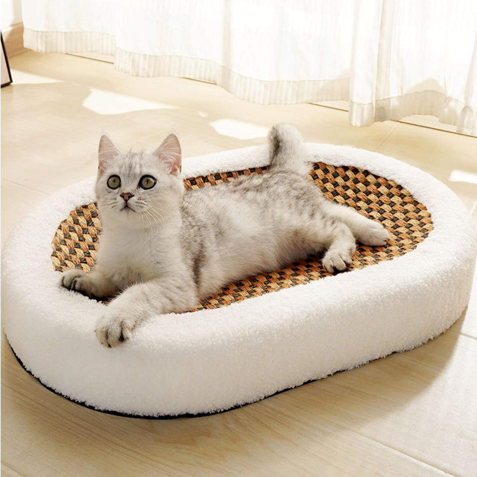Rascador para Gatos De Sisal Natural, Almohadilla para Rascar Gatos De Interior, Adultos O Gatitos