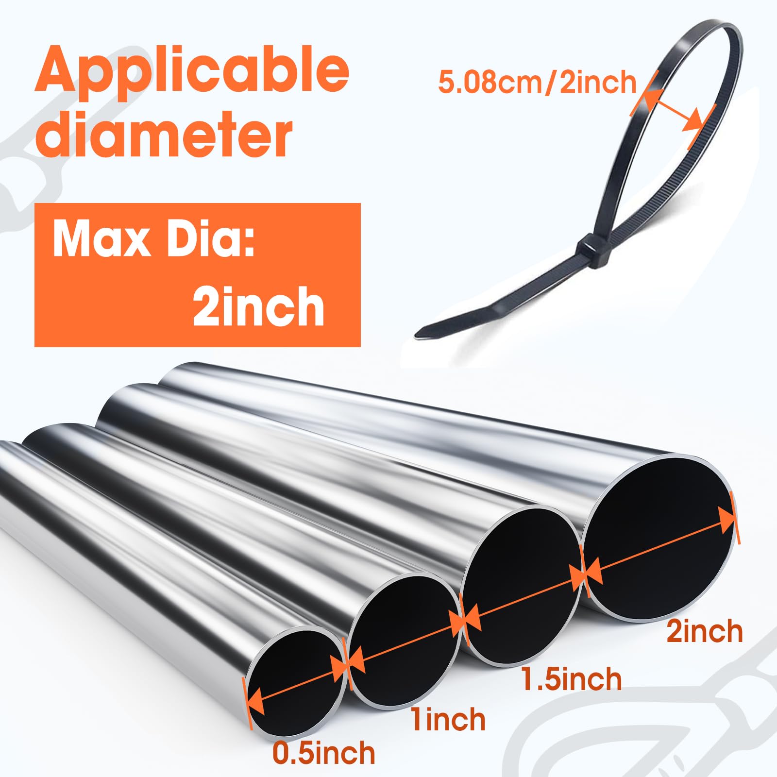 2000 bridas de 8 pulgadas, bridas para cables de resistencia a la tracción de 40 libras, bridas negras para uso en interiores y exteriores, bridas de alambre resistentes a los rayos UV
