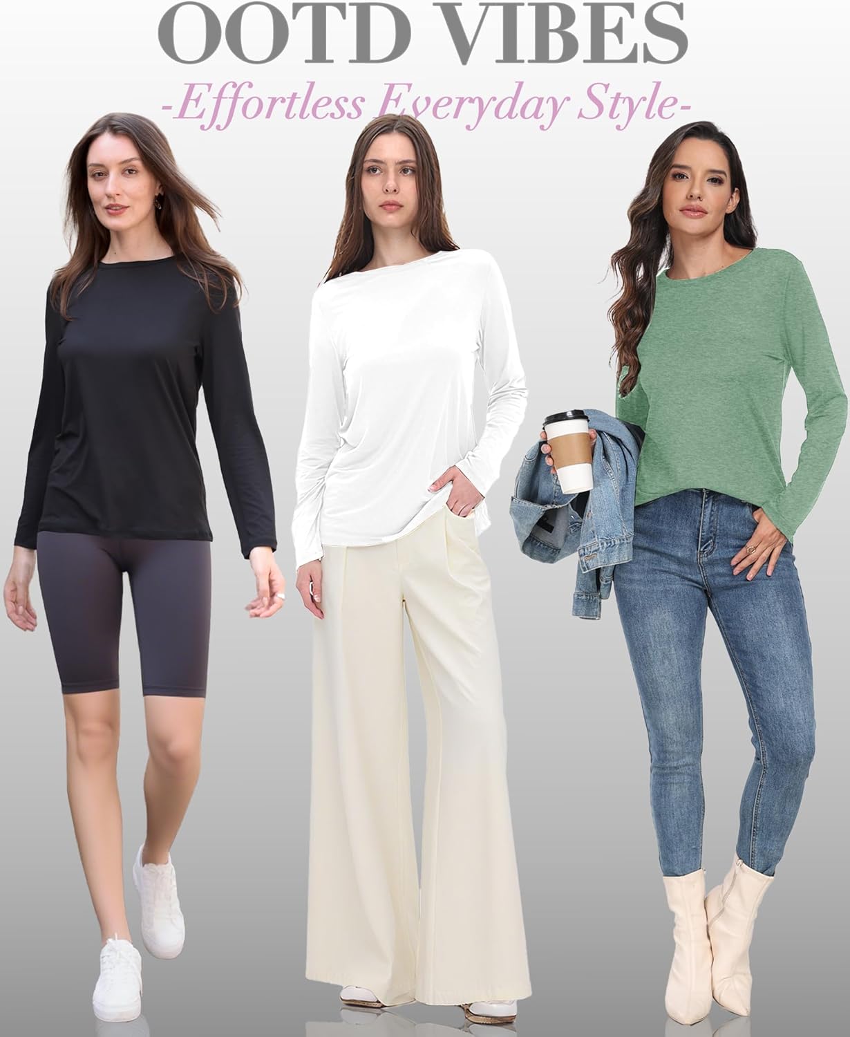 GAYHAY Long Sleeve Shirts for Women - Fall Winter Clothes Crew Neck Casual Tops Loose Fit Tees Fashion Outfits 2025 - Image 4