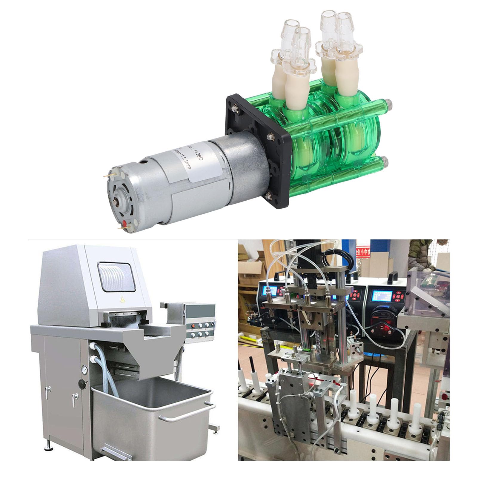 Bomba de agua líquida HaloVerde con diseño peristáltico de doble cabezal, caudal de 700 ml/min, motor de CC de 300 rpm para aplicaciones de acuario, laboratorio y bioingeniería (DC12V)
