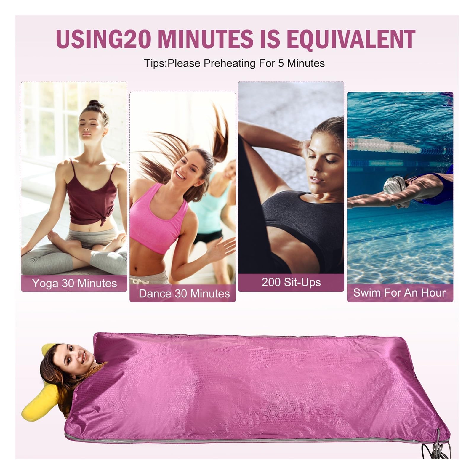 Sauna Portable, Couverture de sauna chauffante infrarouge professionnel, couverture de sauna amincissante for brûr s graisses du spa à domici, couverture de thérapie de désintoxication de remise en fo