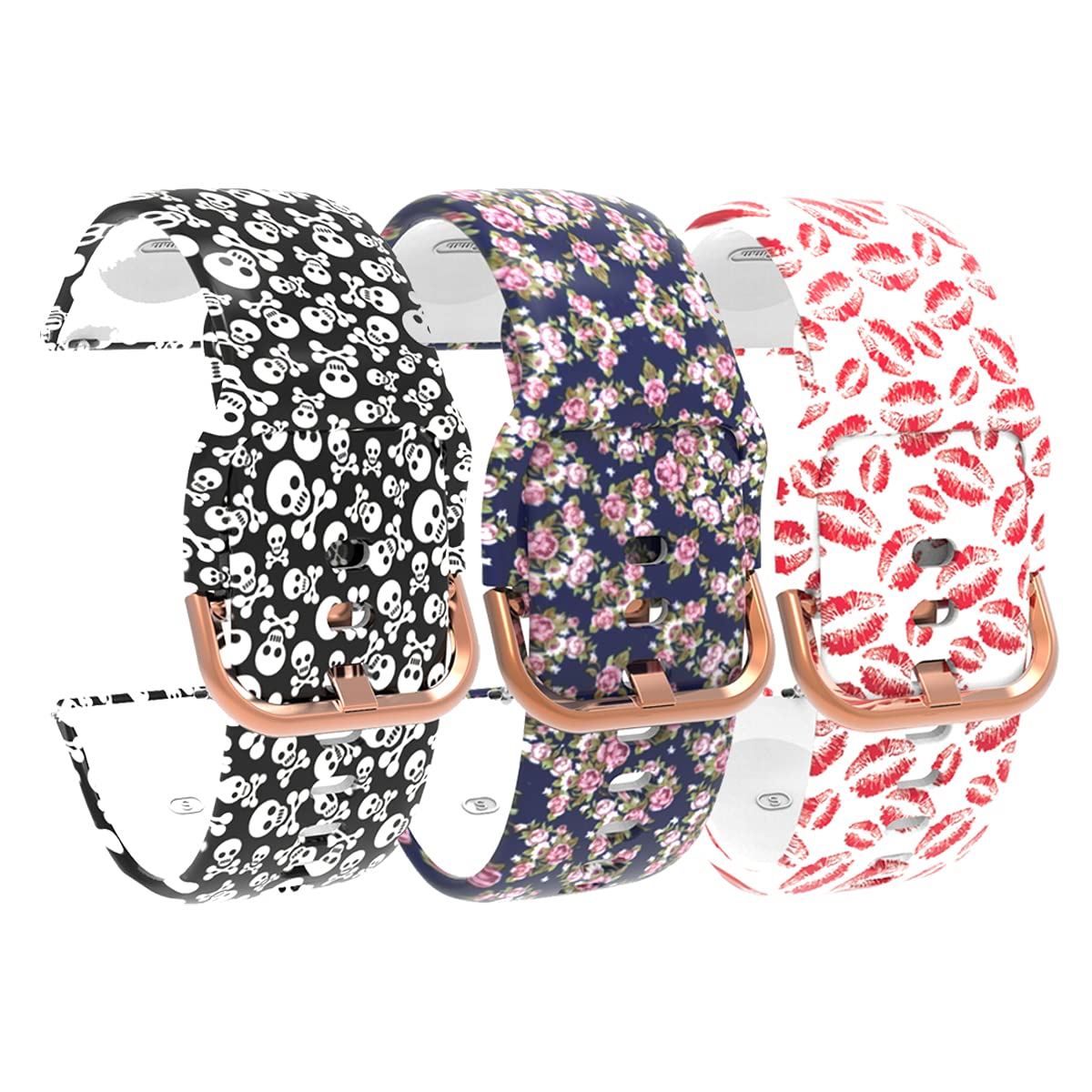 3-Pack Bands Compatible with RADLEY Series 32/Series 20/Series 19/Series 46/Series 10 Strap, Replacement Adjustable Wristband Replacement Printed Pattern Watch Band Bracelet for Women (Pack3-F)