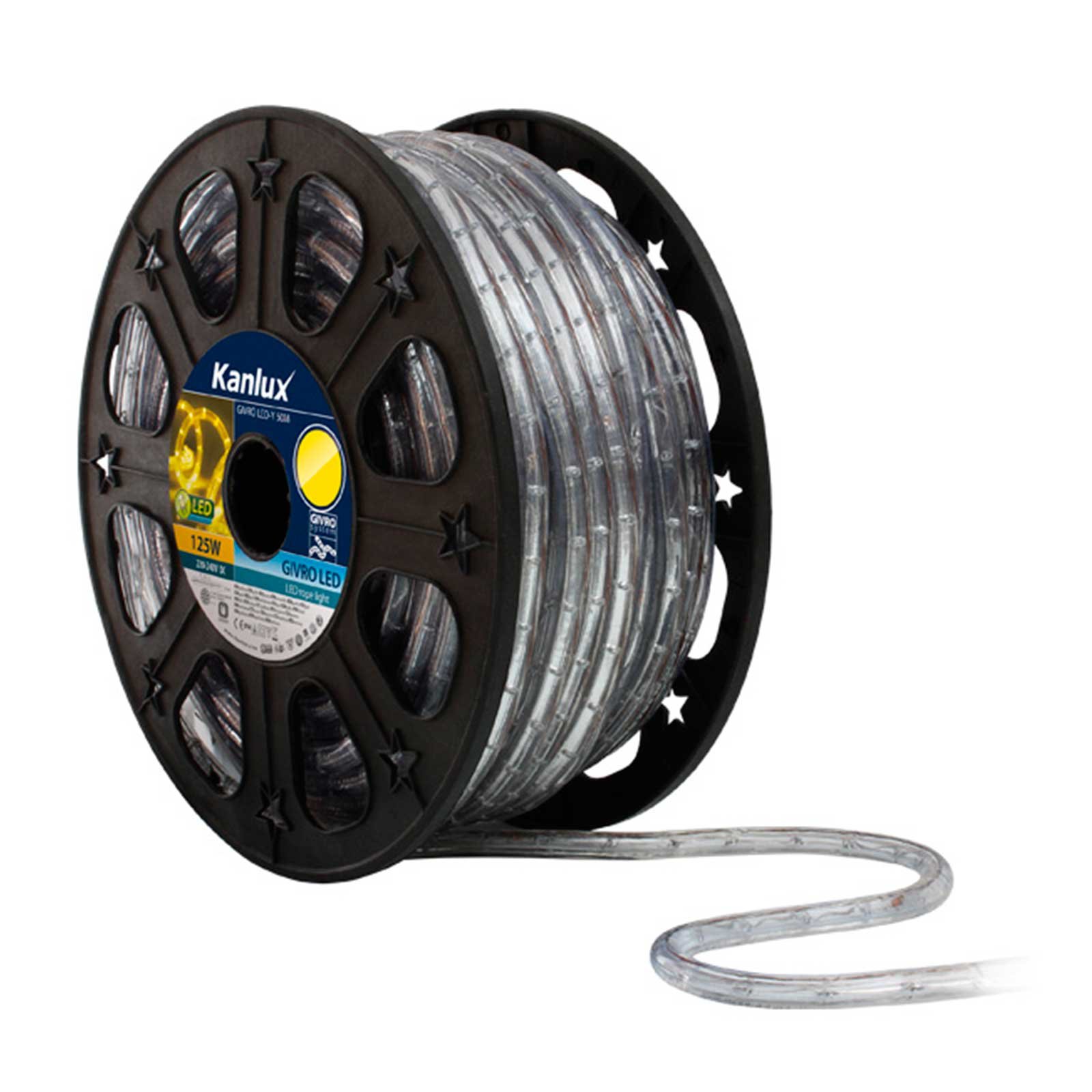 Kanlux 50 Meter LED GELB Lichterkette Lichtschlauch Lichterschlauch IP44 wasserdicht LED Schlauch für Innen- und Aussenbereich farbig (50 Meter GELB) energiesparende LED stromsparend