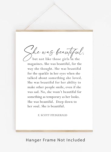 Miniatura 3 de F. Scott Fitzgerald Quote Inspirational Wall Art Print - 11x14 UNFRAMED Black & White Decor. She Was Beautiful...