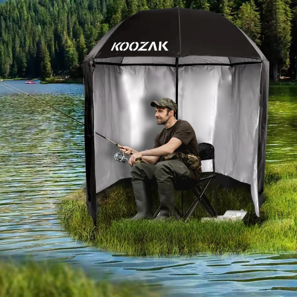 Amazon.de: ZOLTA Angelzelt Schirmzelt Namiot Parasol Wasserdicht UV Schutz  Windschutz Hhenverstellbar Teleskop Camping Zelt Schirm fr Angeln Strand  See mit Wand Heringe Stahlanker Tragetasche 2in1
