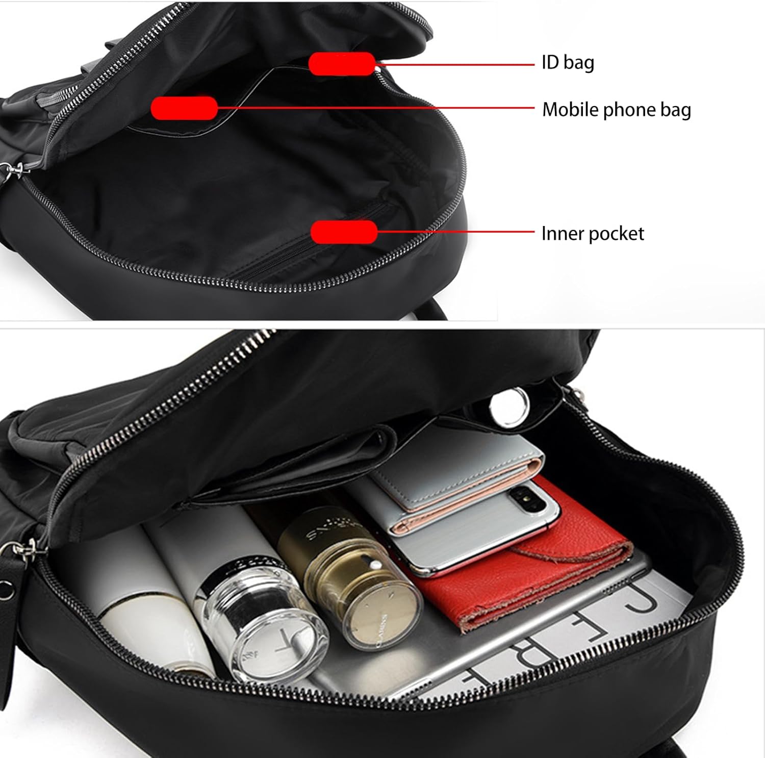 Small Women Backpack Purse, Waterproof Mini Backpack for Women Black Travel Bookbag Shoulder Bag, Lightweight Ladies Fashion Daily Backpack Anti-theft Casual Daypack - Image 4