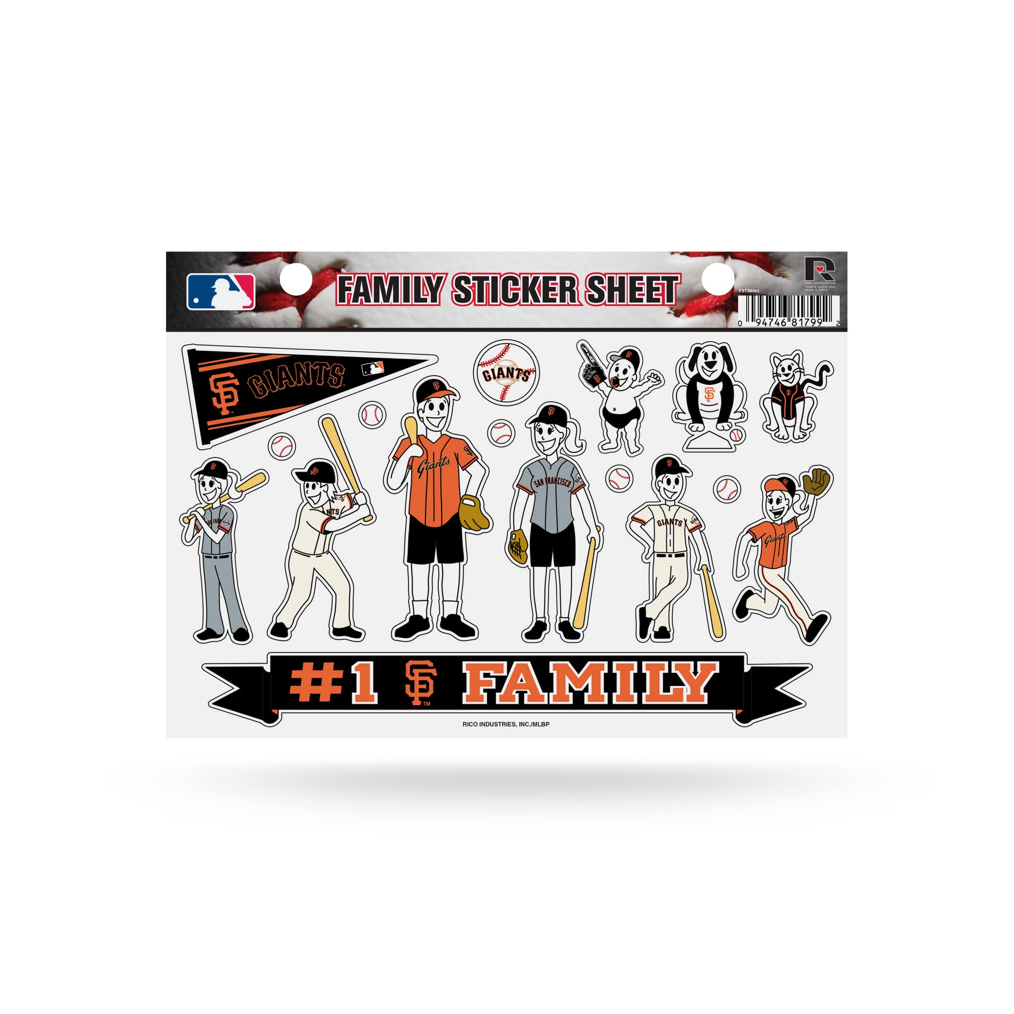 Rico MLB Small Family Sticker Sheet