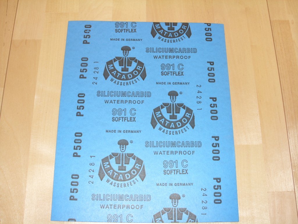 Starcke Matador Wet and dry sandpaper. C Weight 1 pack of 10 sheets P500