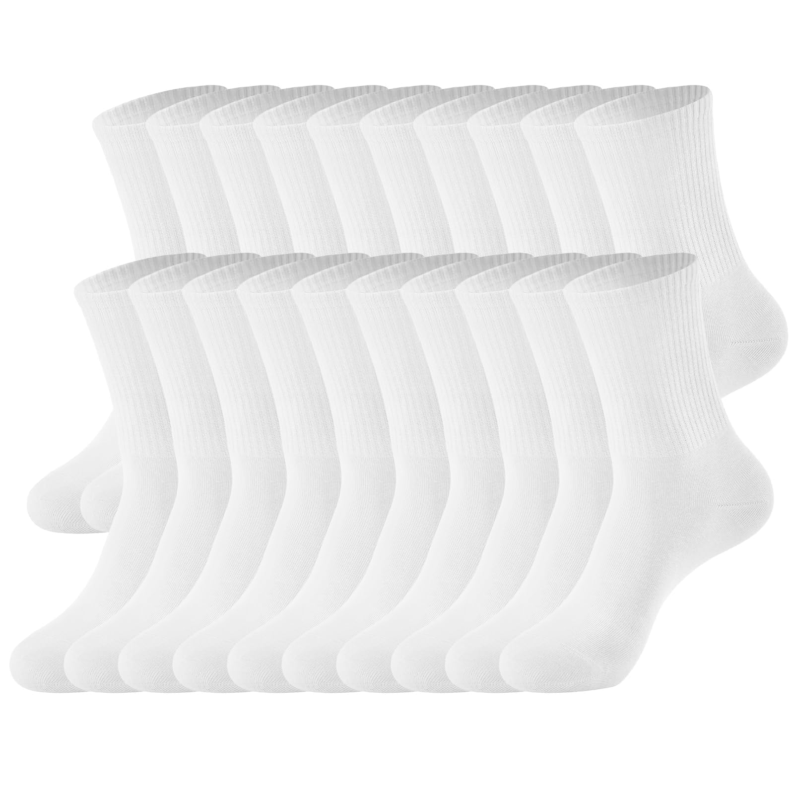 J-BOX 10/8 Pairs Women Cotton Crew Socks - Soft Comfort Dress Socks for Business & Casual, Above Ankle Wear, size 6-11