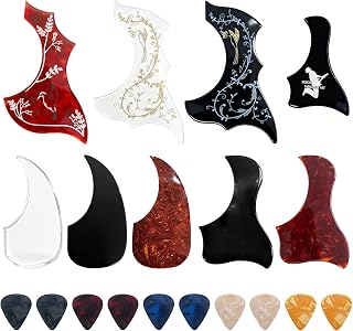 9pc sacoustic guitar pickguard with 10 pcs gitar pick, Hummingbird and Water Shaped Self Adhesive