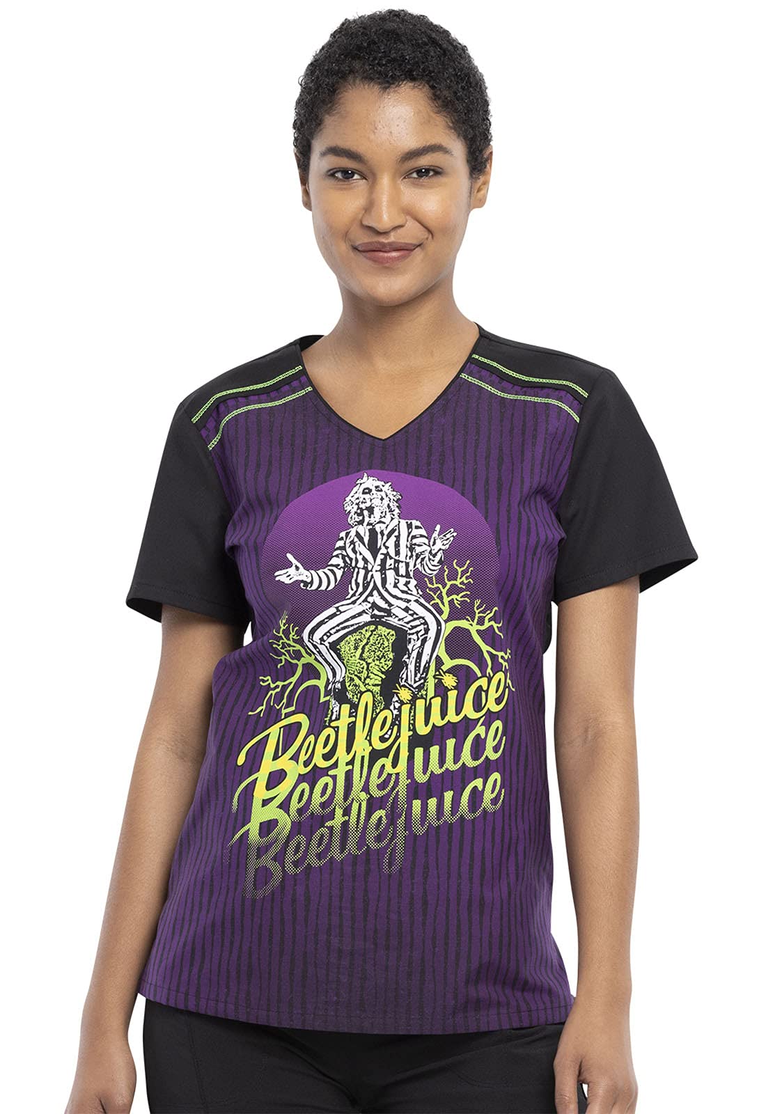 Tooniforms Women Scrubs Top V-Neck TF694, XS, It's Showtime