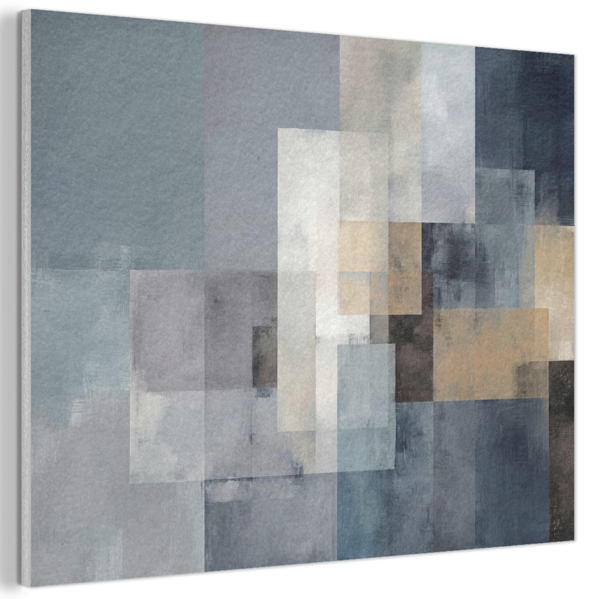 MuchoWow© Felt Panel 100x70 cm Room Style Piece Wallfillers Visual Display Decoration Wall Art Rectangles - Abstract - Blue