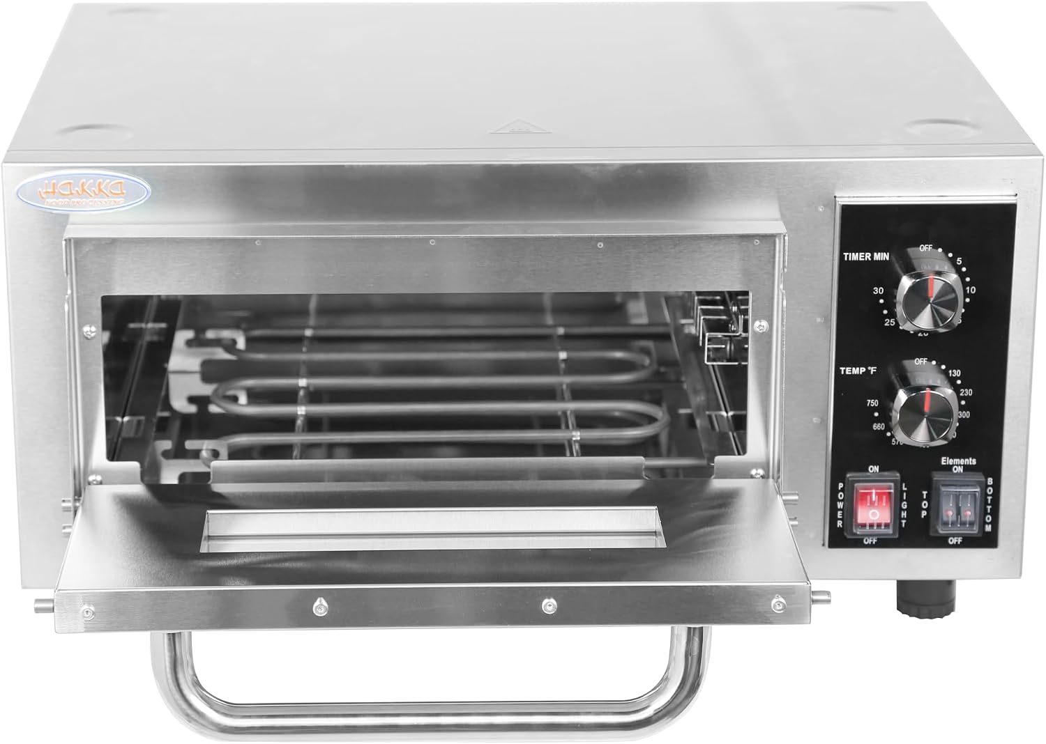 Hakka Commercial Pizza Oven,14"Countertop Bakery Oven Single Deck Electric Bakerv Oven Stainless Steel with Adjustable Thermostatic Control-2200W/220-240V