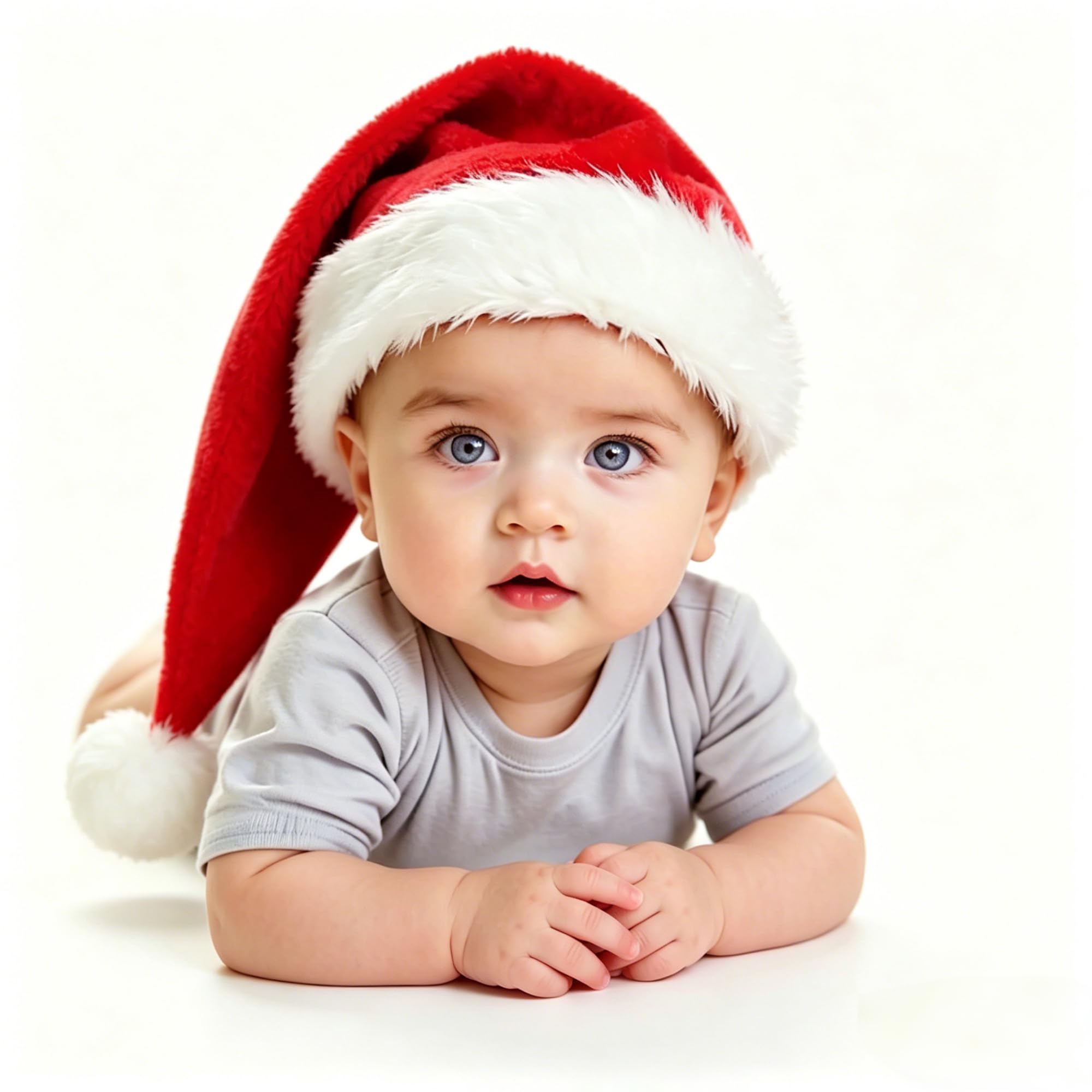 OGAJO Christmas Hat for Adults Santa Hats Unisex Red Velvet Extra Thicken Holiday Headwear Xmas Hat for Festive New Year Party (Adult Hat+Beard) — image 1