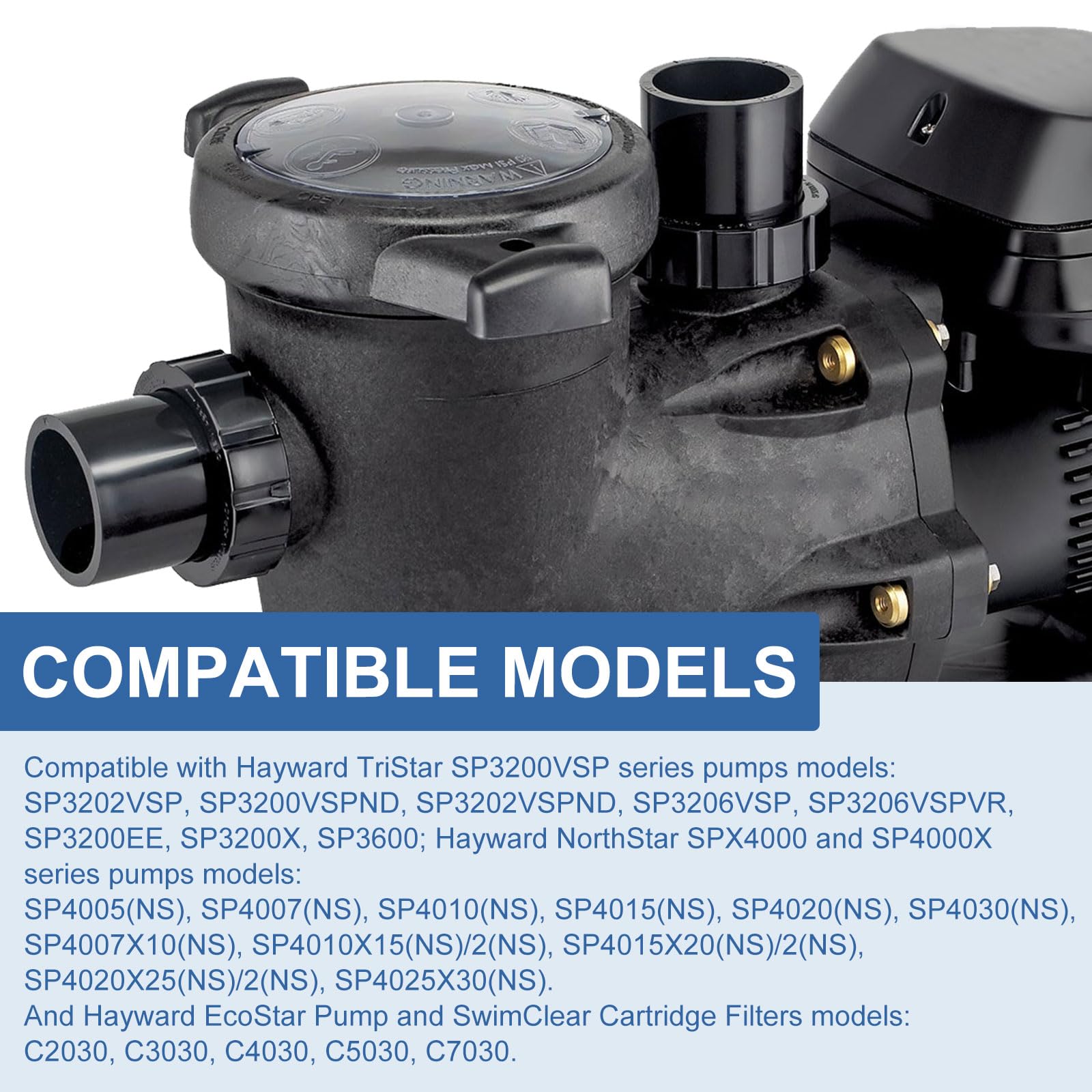 Kit de conectores de unión para bombas de piscina (paquete de 2) para Hayward Parts SPX3200UNKIT para Ecostar, Tristar, Northstar, EcoStar, filtro de cartucho SwimClear y los calentadores