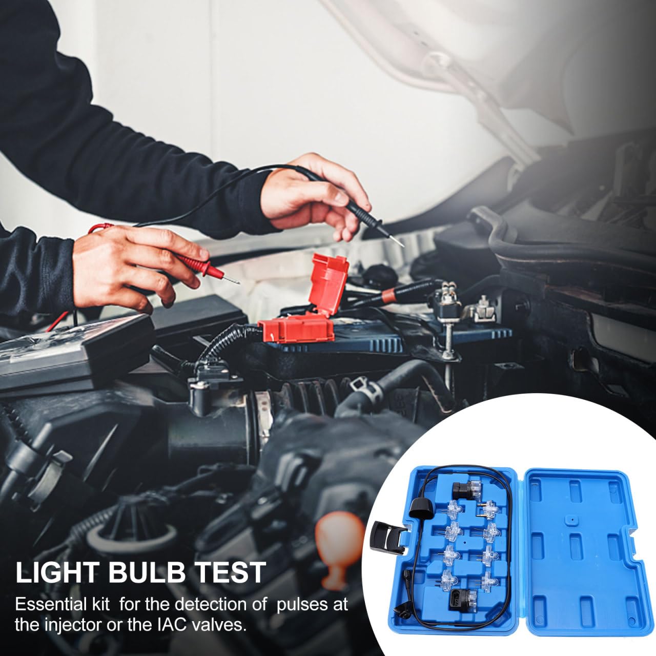 Fahrzeugkreis-Testleuchte Set Multifunktionales Auto Prüflicht Mit Kraftstoffinjektor Tester Inspektionsleuchten Für Elektrische Wartung 9.84X6.50X2.17In