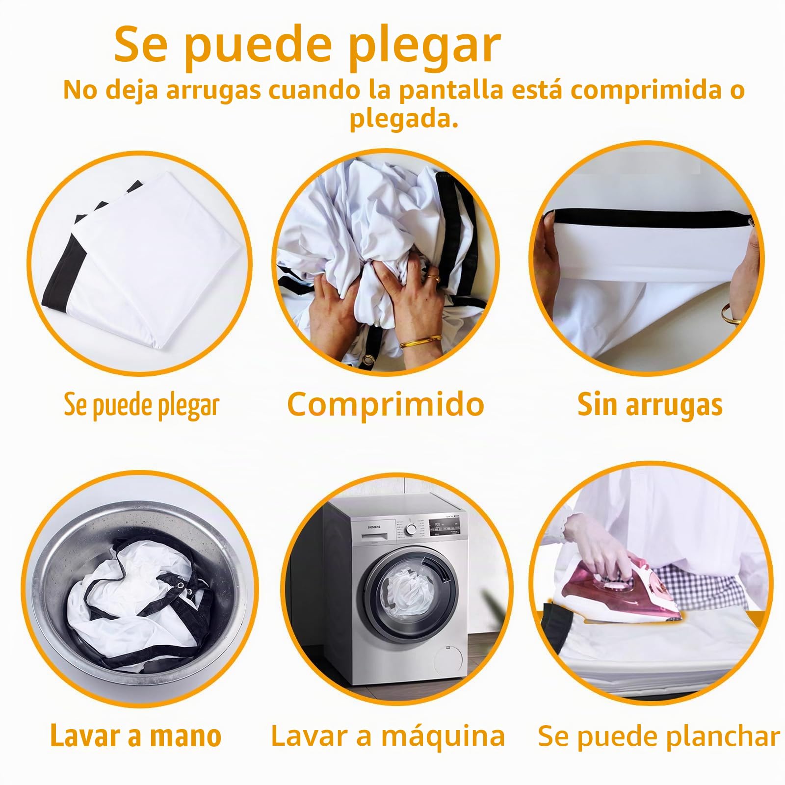 Pantalla de proyector de 100 Pulgadas, Pantalla de Cine portátil para Exteriores, Pantalla de proyección Plegable de Doble Cara Antiarrugas para el hogar, Oficina, Aula, Compatible con