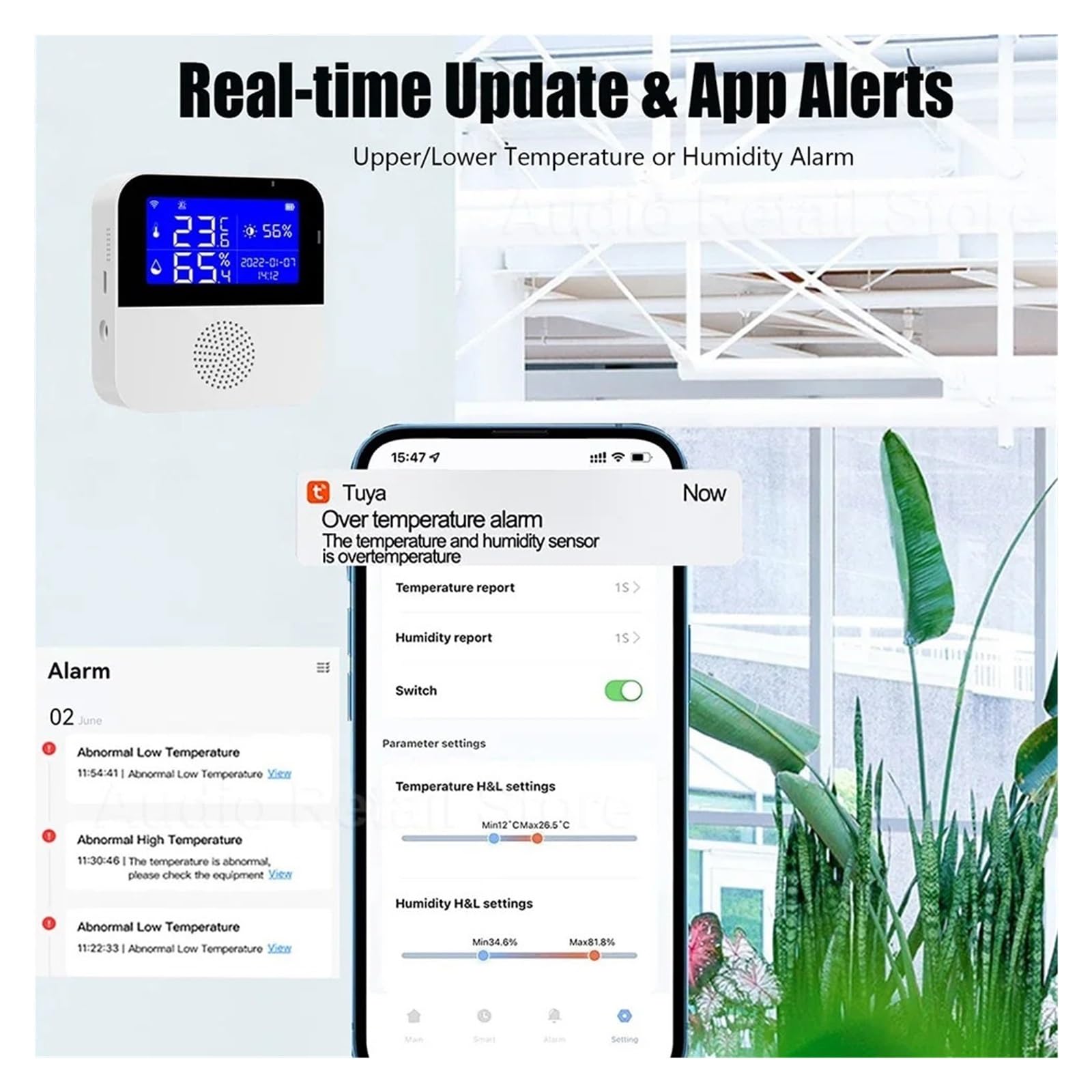 Thermohygromètre Tuya – Capteur De Température Et D'humidité WiFi, avec Sonde De Thermomètre Externe, Affichage LCD, Hygromètre D'intérieur, Application Smart Life