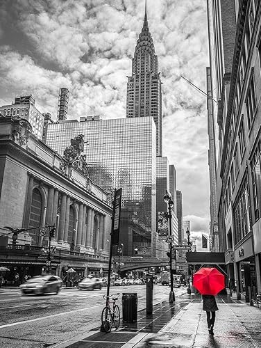 Posterazzi PDXAF20160116218PC03LARGE - Escapada de la ciudad de Nueva York con edificio Chrysler, impresión fotográfica FTBR 1854, 24 x 36,