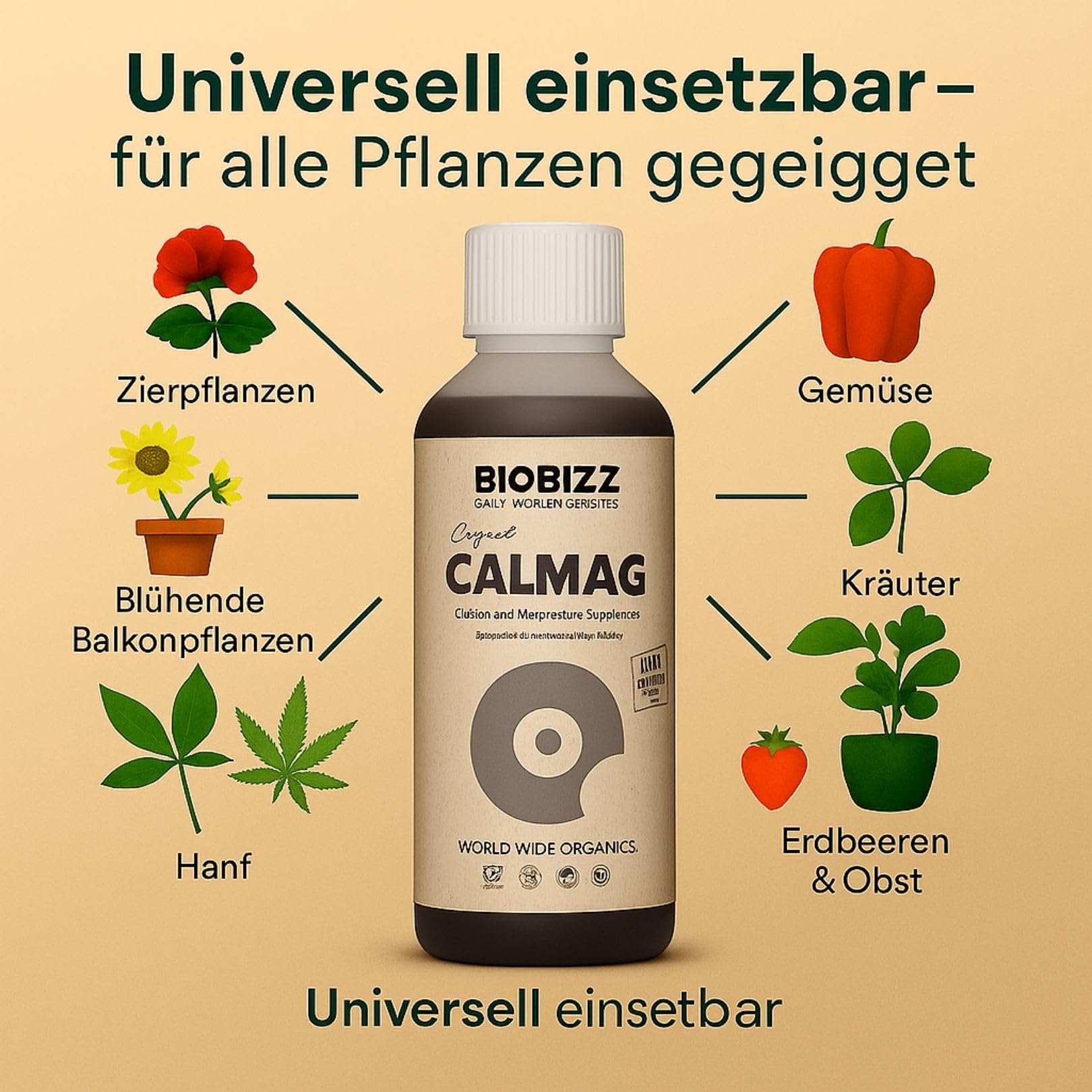 Weedness BioBizz CalMag 5 Liter - Naturdünger NPK Dünger Grow Flüssig Bio Organischer Tomaten Gurken