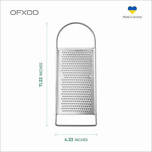 Miniatura 2 de Rallador fino para cocina, rallador plano de acero inoxidable, triturador de cocina con asa, rallador de alimentos para queso, frutas, verduras