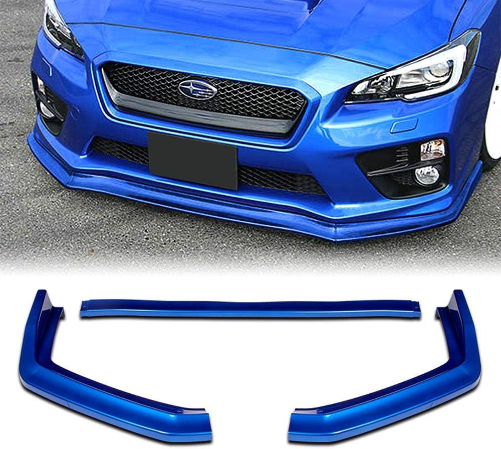 PU/674/PBL Painted Blue Front Bumper Body Kit Lip 3PCS Compaitble with 2015-2020 WRX STI Sedan