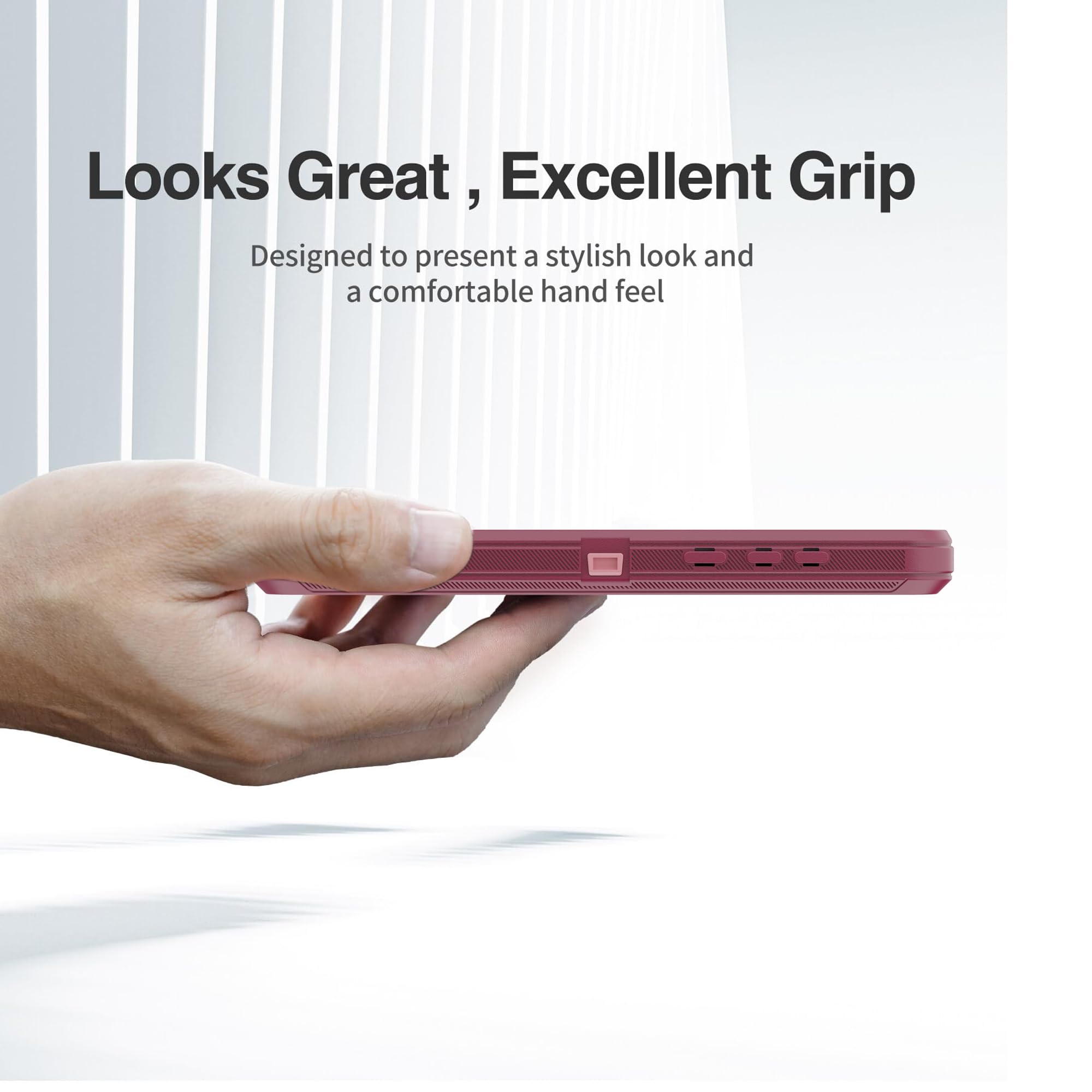 Funda para Moto G Pure, Moto G Play 2023, Moto G Power 2022, funda protectora resistente con [3 capas] cubierta de protección de goma resistente a prueba de golpes para Motorola G Pure (rojo