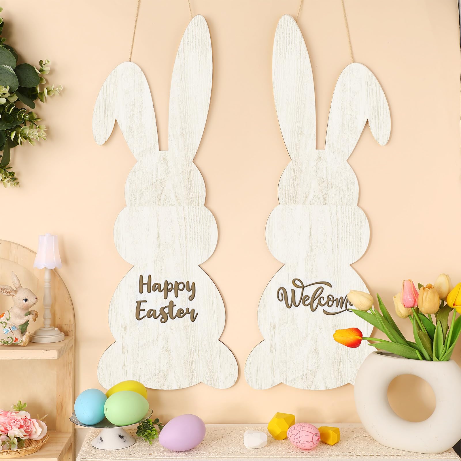Decorazione Da Parete Festosa Per Porta D'ingresso Di Pasqua, Ghirlanda Di Coniglio, Decorazione Per La Casa Acquista In Modo Economico - Spedizione