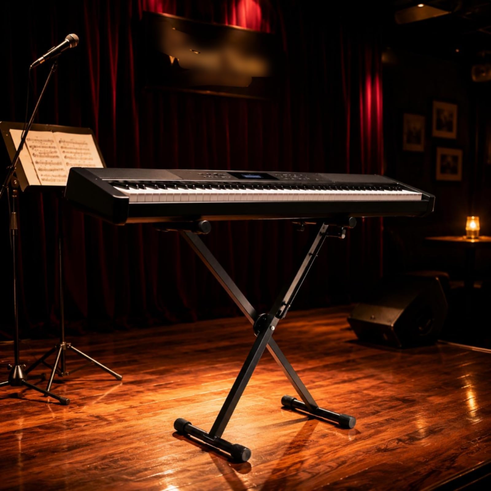 Supporto Tastiera Pieghevole Stabile Attrezzatura da Palco Carico Elevato Strumento Musicale per Studio