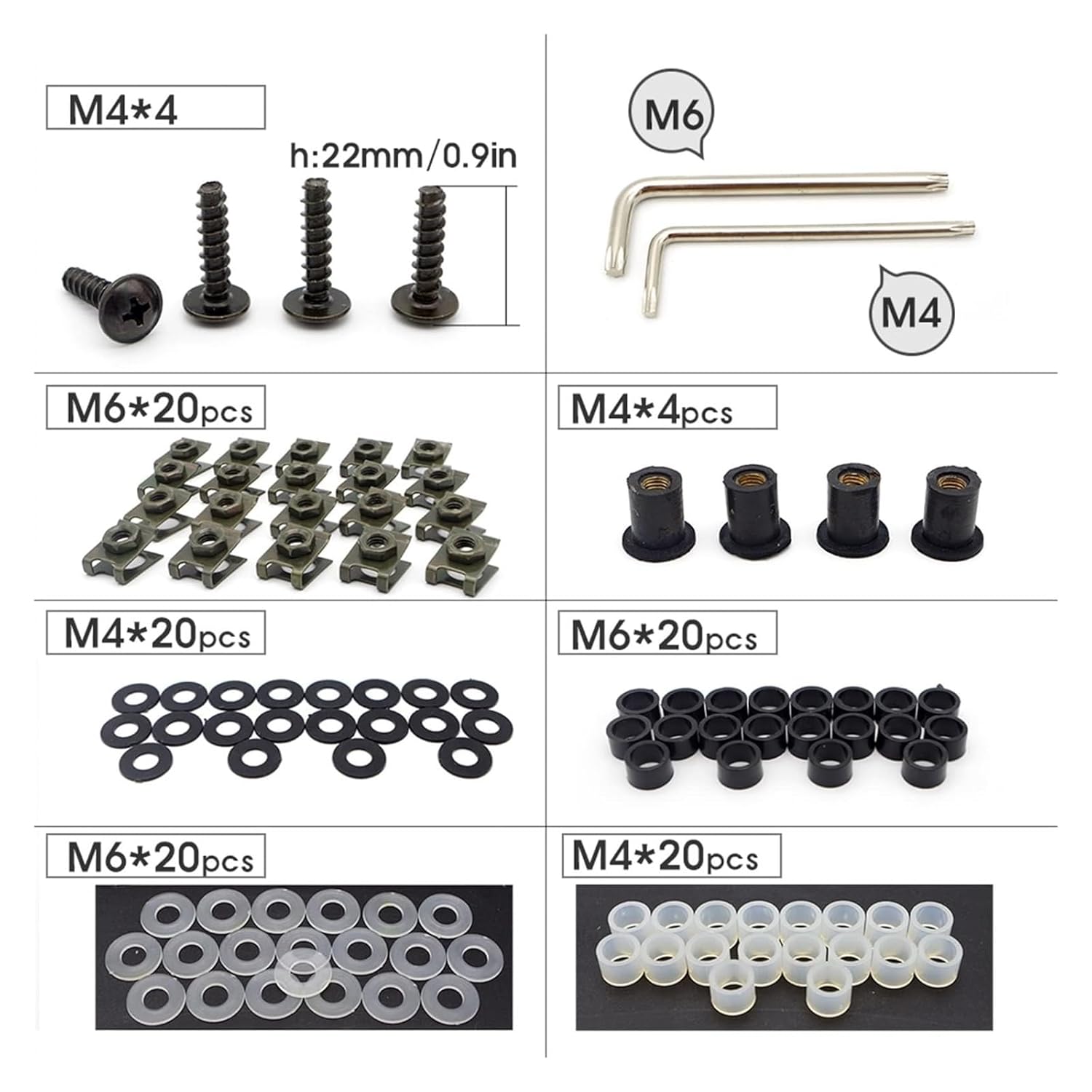 フロントガラス風防ボルト 用 スズキ 600/750 用 カタナ 1100 GSX1100F