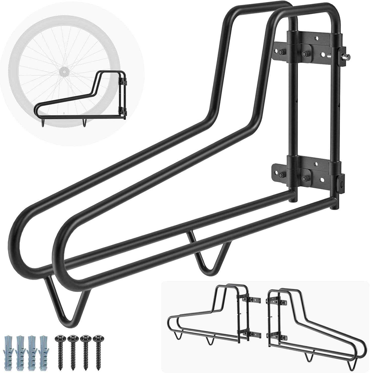 Insaga All Steel Bike Rack Garage, Easy to Access Swivel