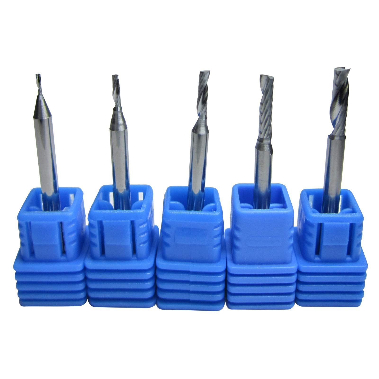 Zkenyao-Router Bit Carbure de tungstène Single 1 flûte Fraise Fraise Fraise CNC Bits, diamètre 1mm, 1,5 mm, 2mm, 2,5 mm, 3.175mm, Utilisez la sécurité fiable (Cutting Edge Length : 1mm 4)