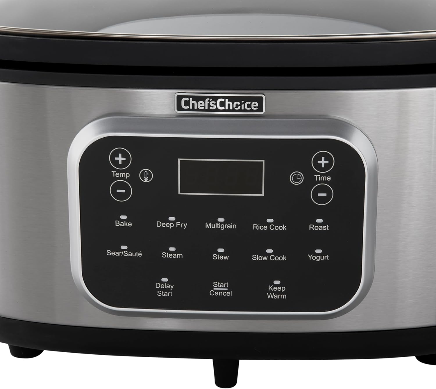 Chef'sChoice Multicooker, Large 6-Quart Capacity Multipurpose Non-Stick Vessel and Variable Temperature Control with Keep Warm and 12 Cooking Presets, 1300-Watts, Stainless Steel