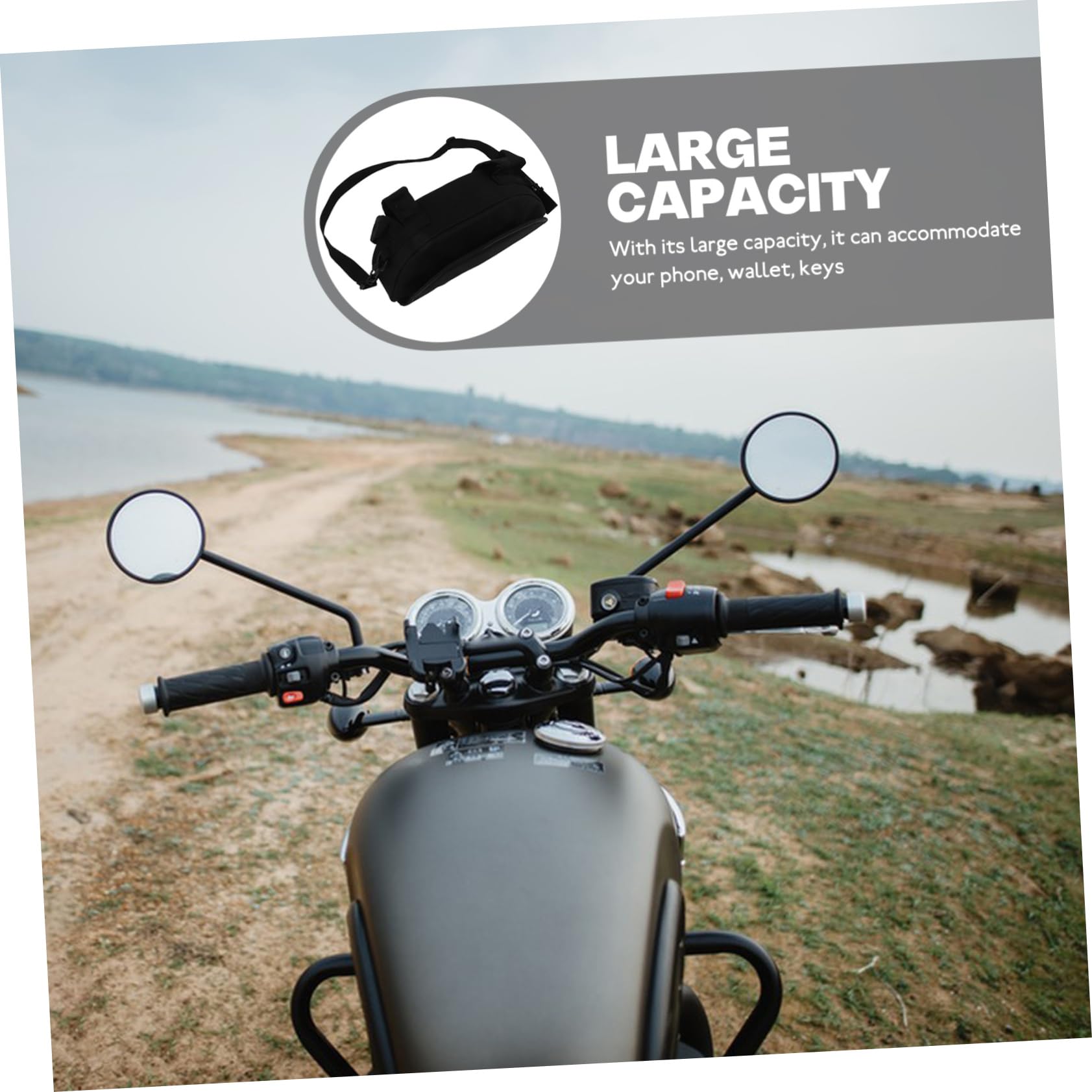 Bolsa Delantera de Motocicleta Multifuncional para Teléfono y Billetera Tejido Estable para Manillar