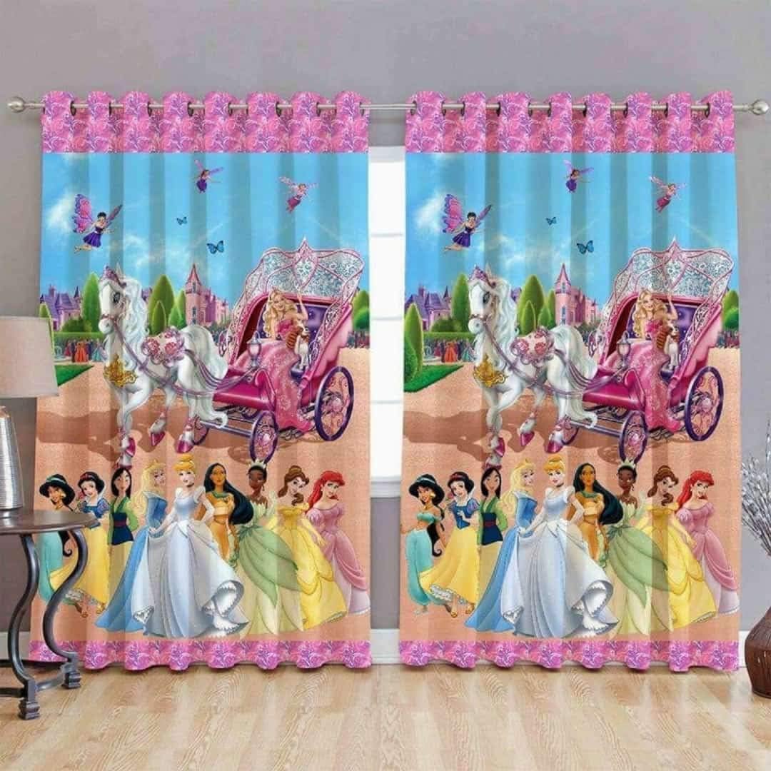 Ap International Digital 3D Printed Multicolour Polyester Curtain for Window (Barbie)