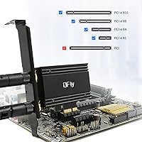 Vista 5 de QFly Tarjeta PCIe WiFi 6E, adaptador de tarjeta de red AX210 para juegos de PC, Bluetooth 5.3, Tri-Band (802.11ax) 5400Mbps 6GHz tarjetas LAN