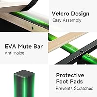 Vista 132 de koorlian Base de cama Queen con cabecero, base de cama tapizada ajustable con puertos tipo C y USB, cabecera de almacenamiento con respaldo de ala