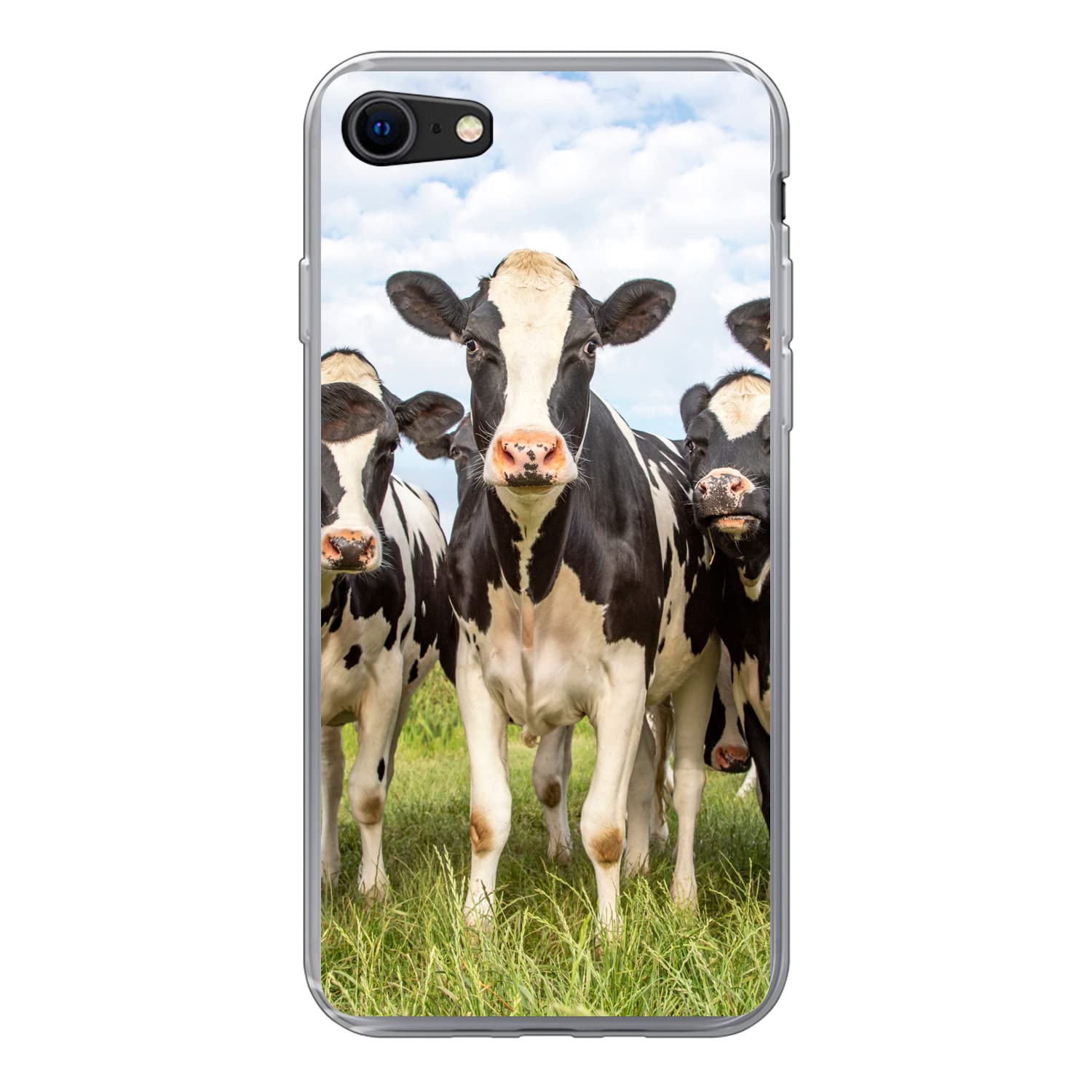 MuchoWow Funda para iPhone 8 - Vacas - Pastos - Animales - Naturaleza - Hierba - Funda de Silicona/Funda Blanda para teléfono móvil